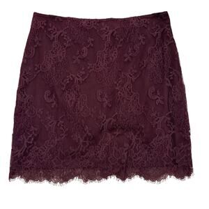 Maria Bianca Nero Purple Floral Lace Mini Skirt Small NWOT